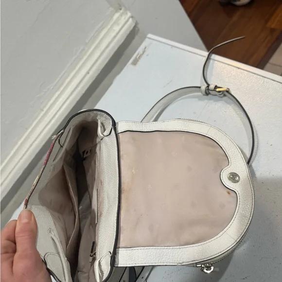 Kate Spade White Backpack with Pink/Red/Orange Stripes - Picture 4 of 8